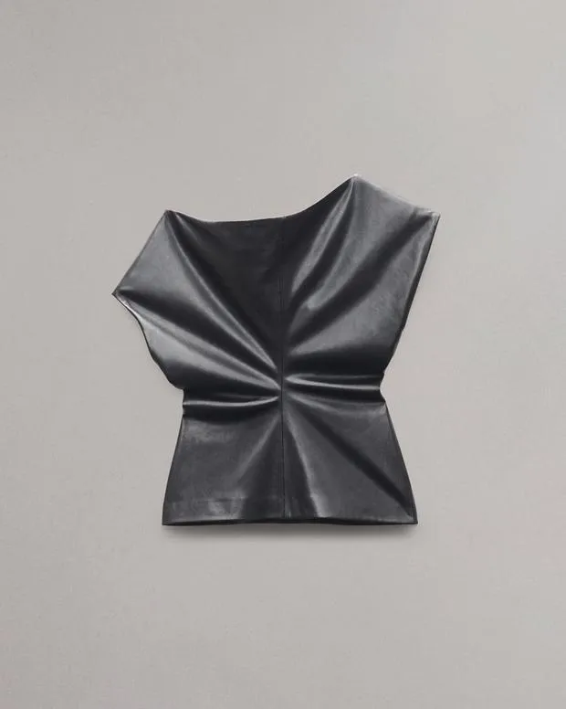 Women Eleanor Faux Leather Top Black Shirts and Tops rag and bone