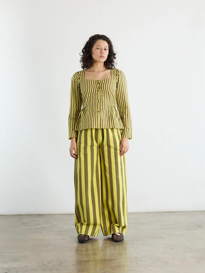 Women Eloise Stripe Blouse Yellow Choc Stripe Lisa Says Gah Tops