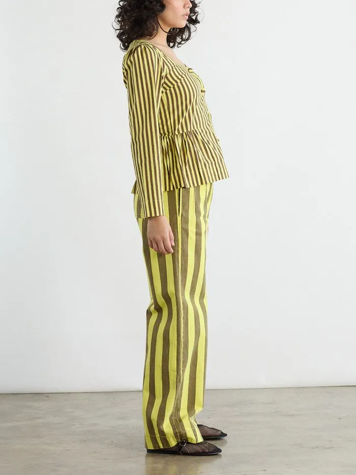 Women Eloise Stripe Blouse Yellow Choc Stripe Lisa Says Gah Tops