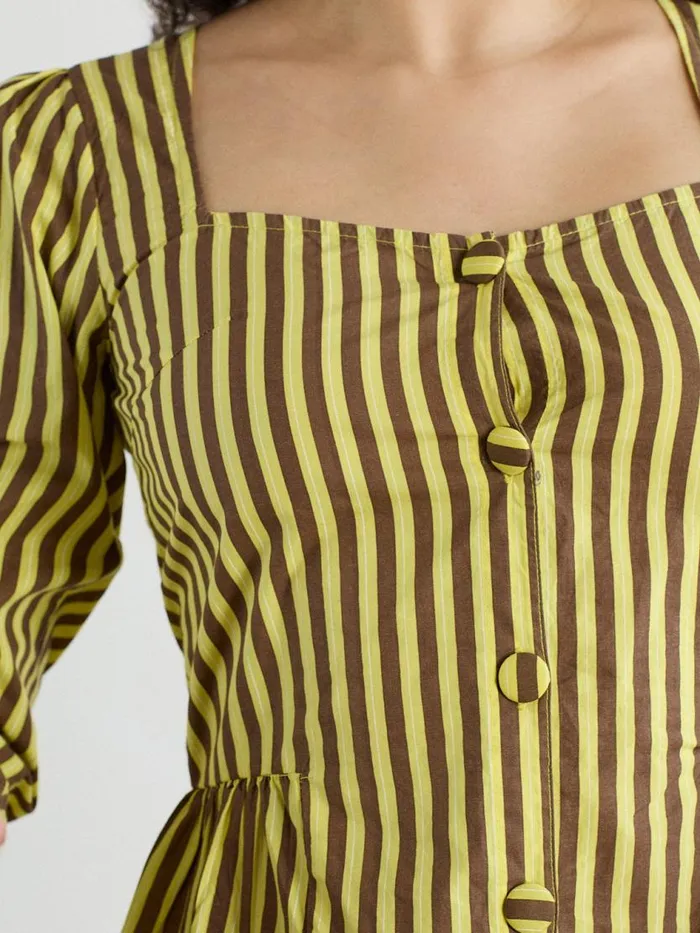 Women Eloise Stripe Blouse Yellow Choc Stripe Lisa Says Gah Tops