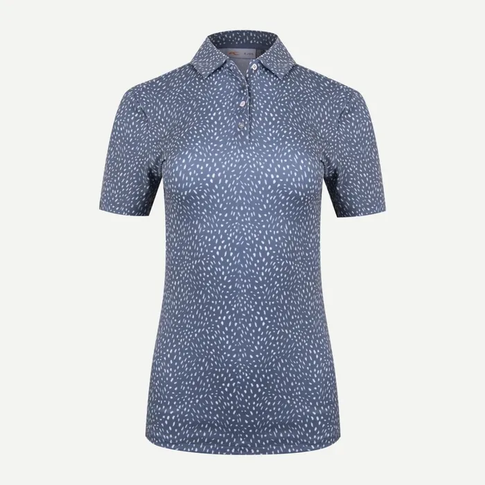 Women Enya Printed Polo SS Steel Bluebone White KJUS Polos