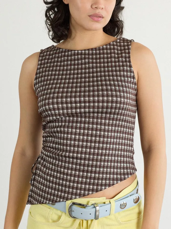 Women Erin Tank Cocoa Plaid Lisa Says Gah Tops