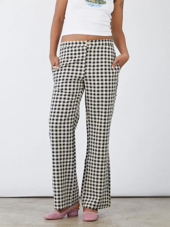 Women Estelle Pant Black Gingham Lisa Says Gah Bottoms