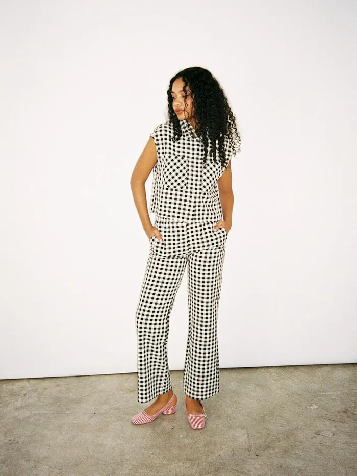 Women Estelle Pant Black Gingham Lisa Says Gah Bottoms