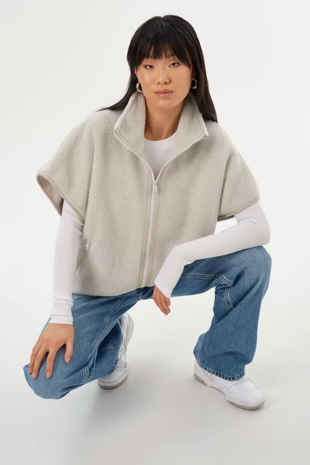 Women EUDORA Polar Fleece Vest Light Grey LAMARQUE Tops Women EUDORA Polar Fleece Vest Light Grey LAMARQUE Tops
