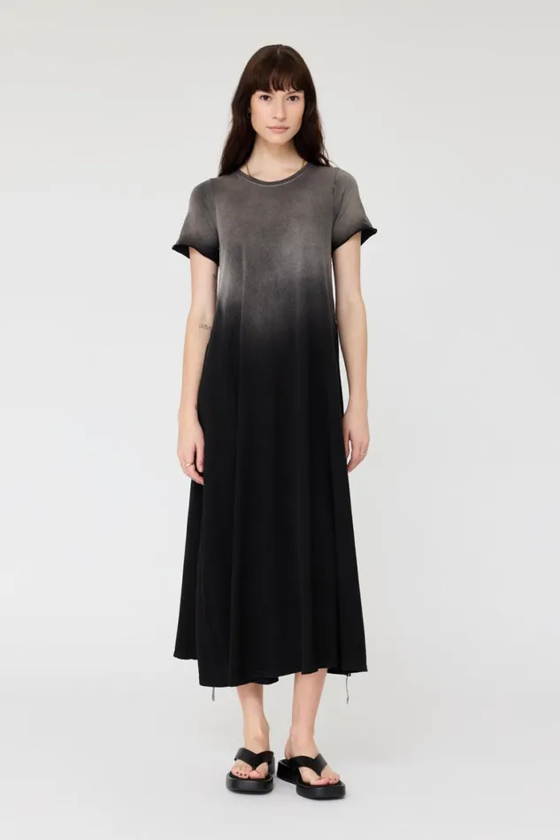 Women Faded Black Short Sleeve Drama Maxi Raquel Allegra Dresses