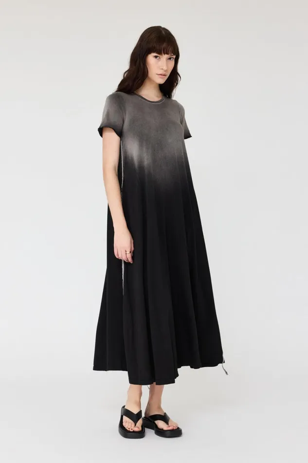 Women Faded Black Short Sleeve Drama Maxi Raquel Allegra Dresses