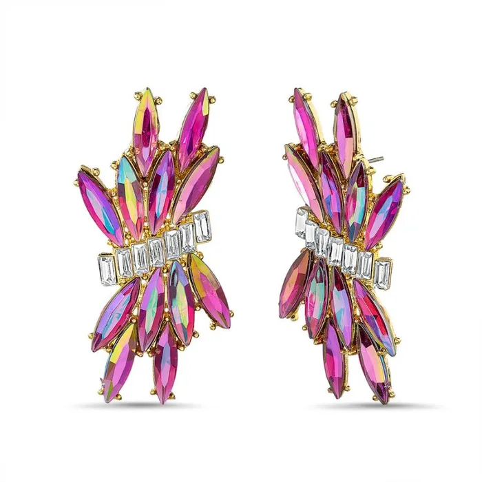 Women Fashion Jewelry Badgley Mischka Vertical Navette Stud Earrings