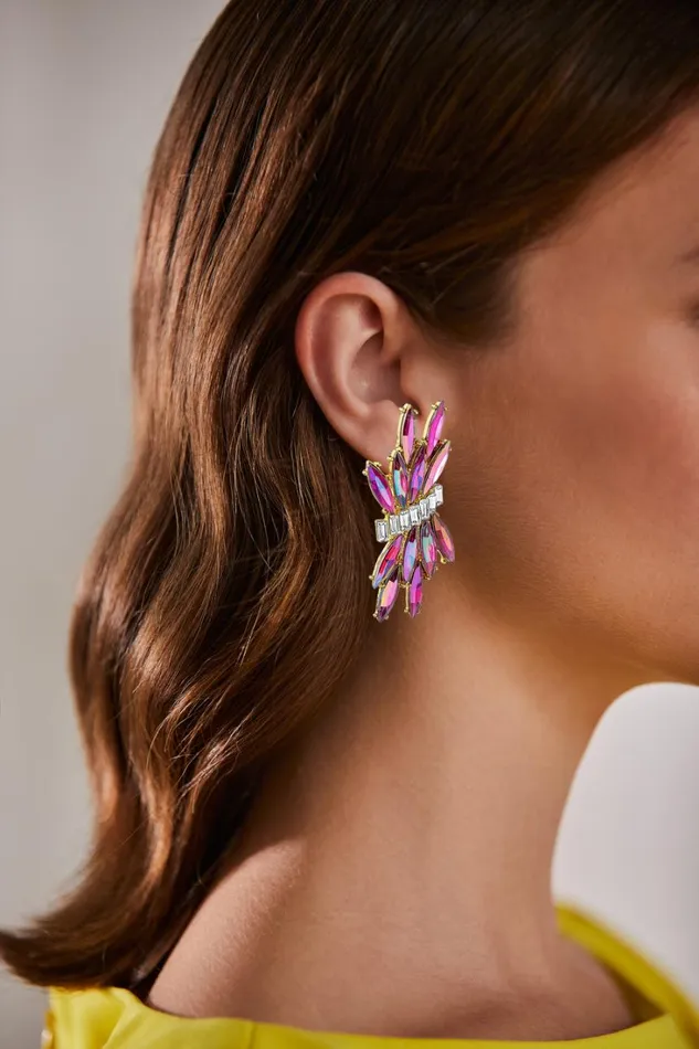 Women Fashion Jewelry Badgley Mischka Vertical Navette Stud Earrings