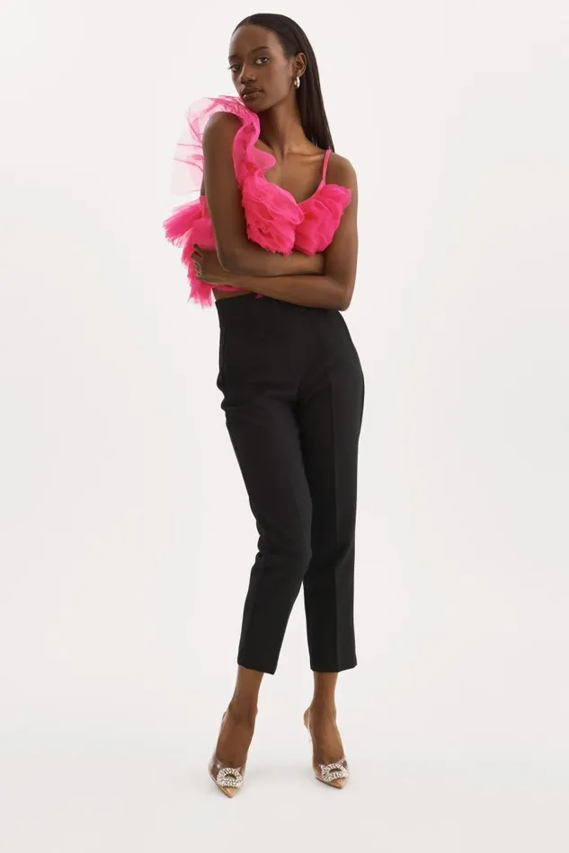 Women FELETA Ruffle Tulle Top Lilac Rose LAMARQUE Tops