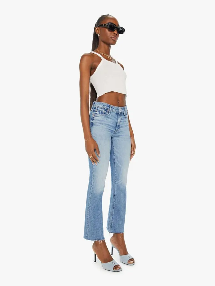 Women Flare Mother Denim The Outsider Flood Fray Wash Are We There Yet