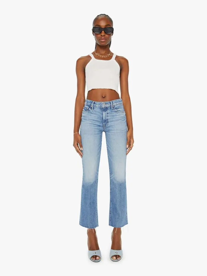 Women Flare Mother Denim The Outsider Flood Fray Wash Are We There Yet