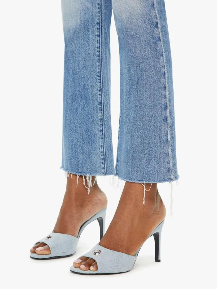 Women Flare Mother Denim The Outsider Flood Fray Wash Are We There Yet
