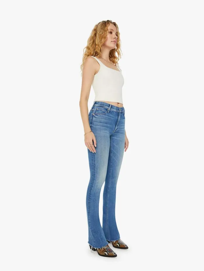 Women Flare Mother Denim The Runaway Fray Wash Monkey In The Middle