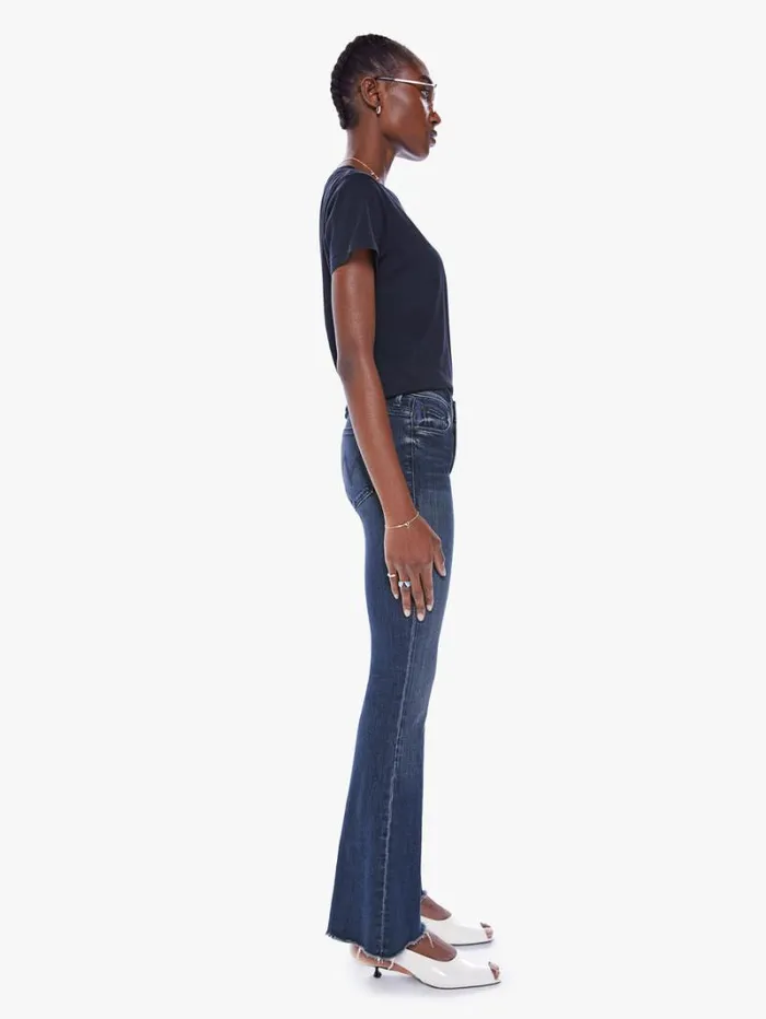 Women Flare Mother Denim The Weekender Fray Wash Mint Condition