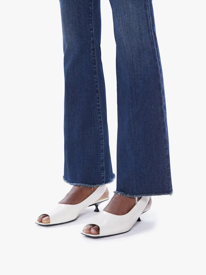 Women Flare Mother Denim The Weekender Fray Wash Mint Condition