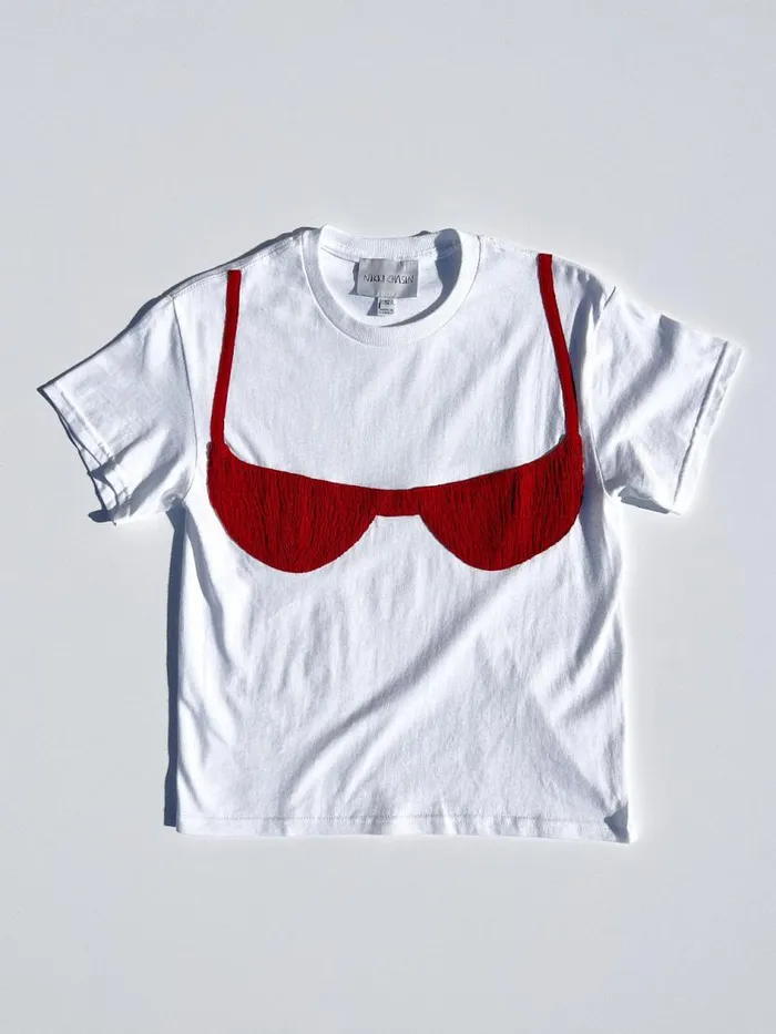 Women Florida Woman Applique Tee Apple Red Lisa Says Gah Knit Tops