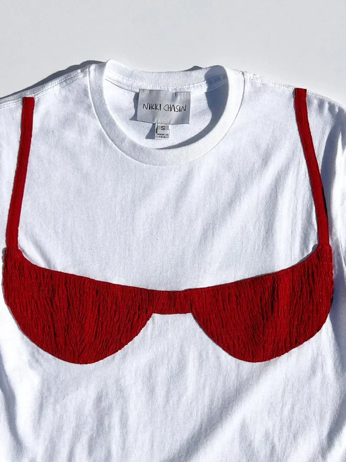 Women Florida Woman Applique Tee Apple Red Lisa Says Gah Knit Tops