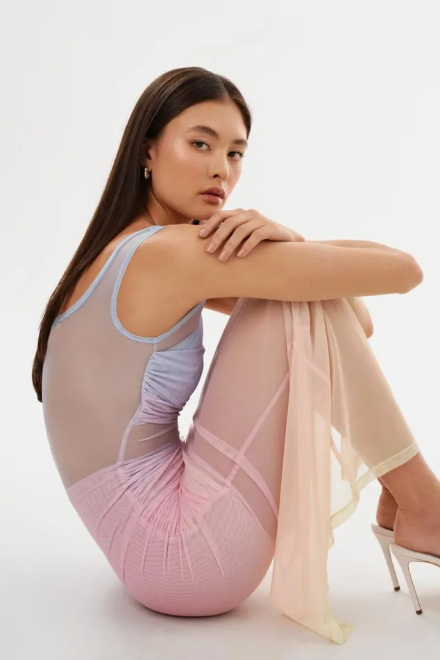 Women FLORINDA Mesh Maxi Dress Sunset Gradient LAMARQUE Dresses Women FLORINDA Mesh Maxi Dress Sunset Gradient LAMARQUE Dresses