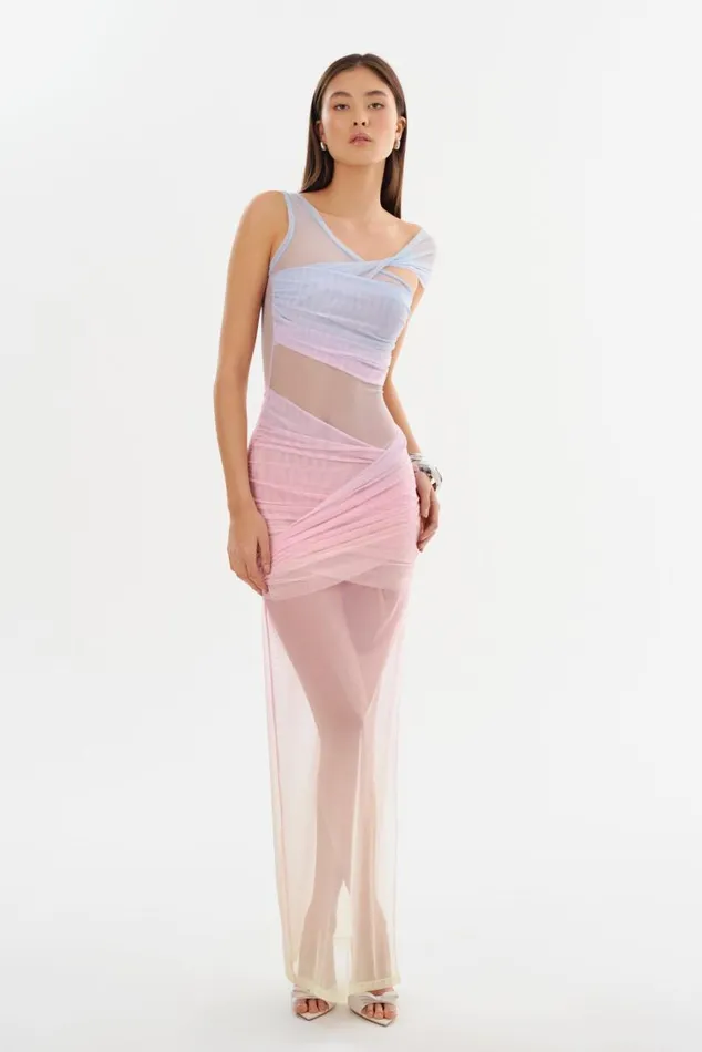 Women FLORINDA Mesh Maxi Dress Sunset Gradient LAMARQUE Dresses Women FLORINDA Mesh Maxi Dress Sunset Gradient LAMARQUE Dresses