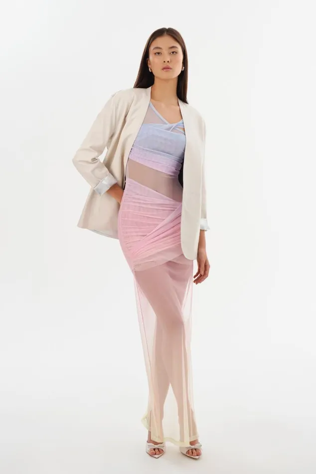 Women FLORINDA Mesh Maxi Dress Sunset Gradient LAMARQUE Dresses Women FLORINDA Mesh Maxi Dress Sunset Gradient LAMARQUE Dresses