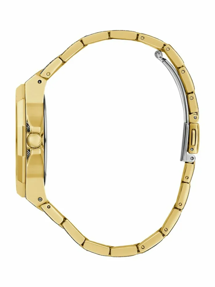 Women GCube Print GoldTone Analog Watch Gold Watches GUESS