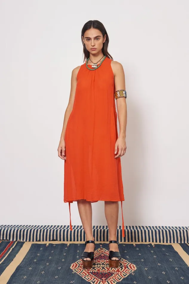 Women Gauze Tomato Zambia Tank Dress Raquel Allegra Dresses