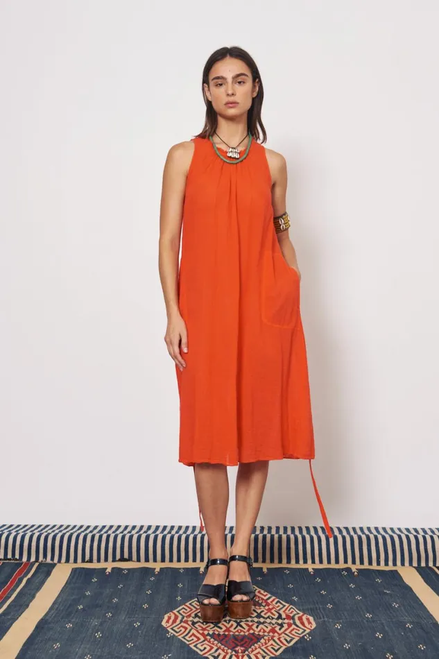 Women Gauze Tomato Zambia Tank Dress Raquel Allegra Dresses