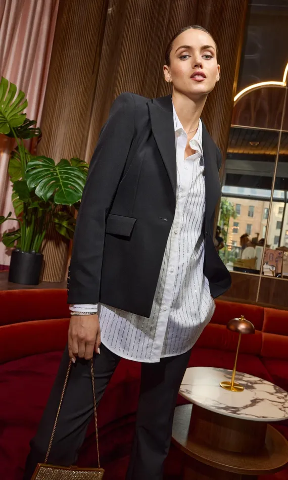 Women Generation Love Clothing Blazers and Jackets Aimee Crepe Blazer Black