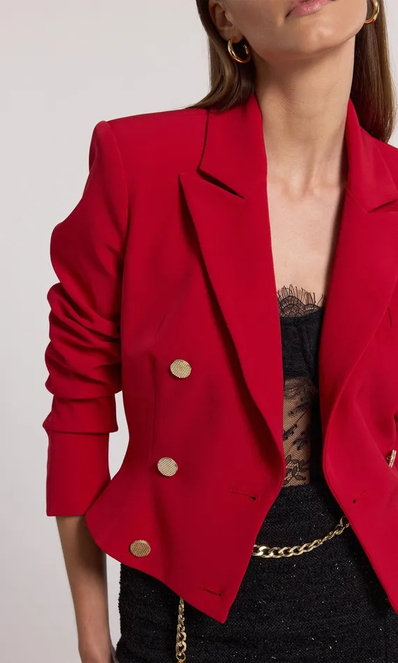 Women Generation Love Clothing Blazers and Jackets Aytul Crepe Blazer Ruby