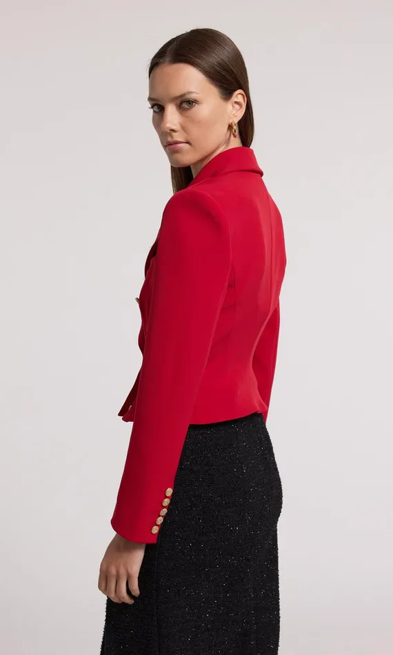Women Generation Love Clothing Blazers and Jackets Aytul Crepe Blazer Ruby