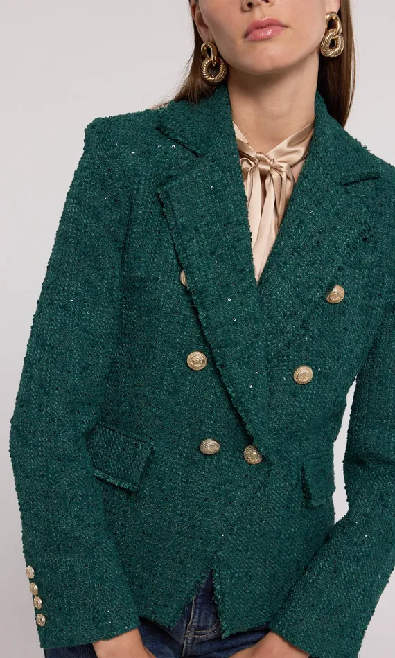 Women Generation Love Clothing Blazers and Jackets Eliza Tweed Blazer Forest