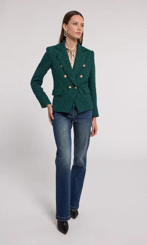 Women Generation Love Clothing Blazers and Jackets Eliza Tweed Blazer Forest