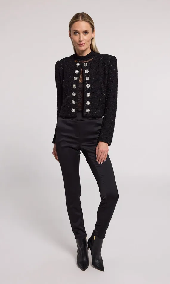 Women Generation Love Clothing Blazers and Jackets Kaiden Tweed Jacket Black