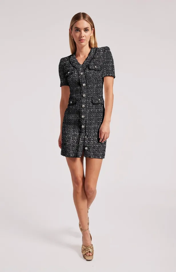 Women Generation Love Clothing Dresses Anne Tweed Dress Grey Multi