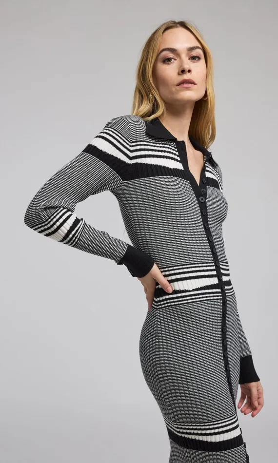 Women Generation Love Clothing Dresses Brixton Rib Dress Whiteblack