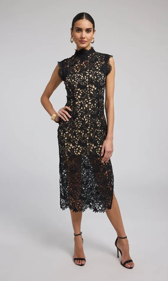 Women Generation Love Clothing Dresses Bronte Guipure Dress Black Beige