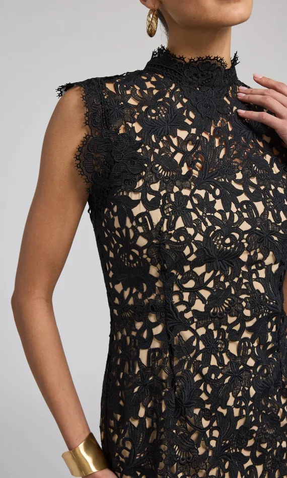 Women Generation Love Clothing Dresses Bronte Guipure Dress Black Beige