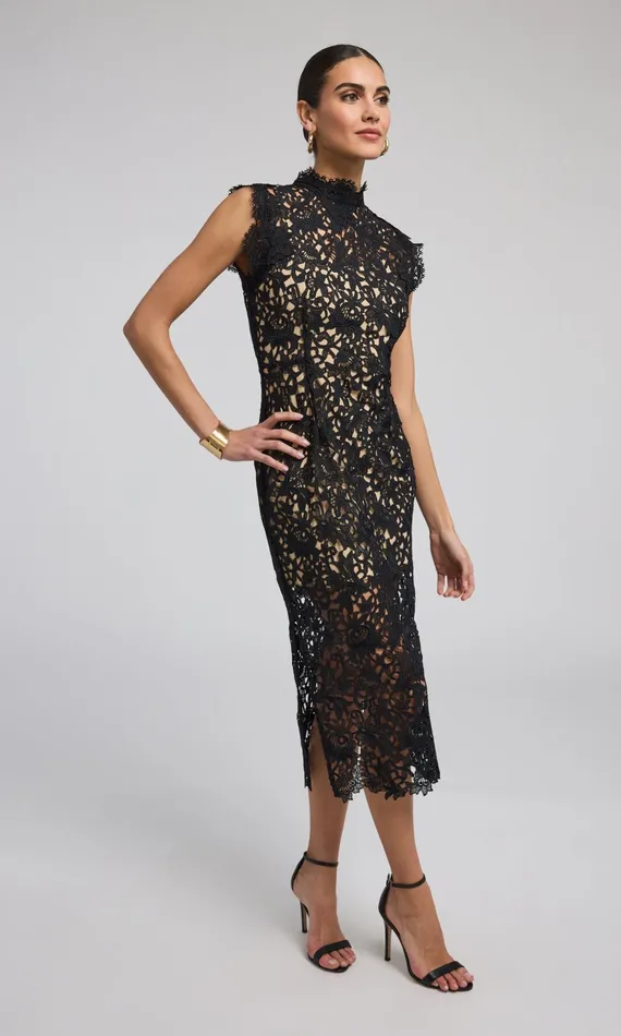 Women Generation Love Clothing Dresses Bronte Guipure Dress Black Beige