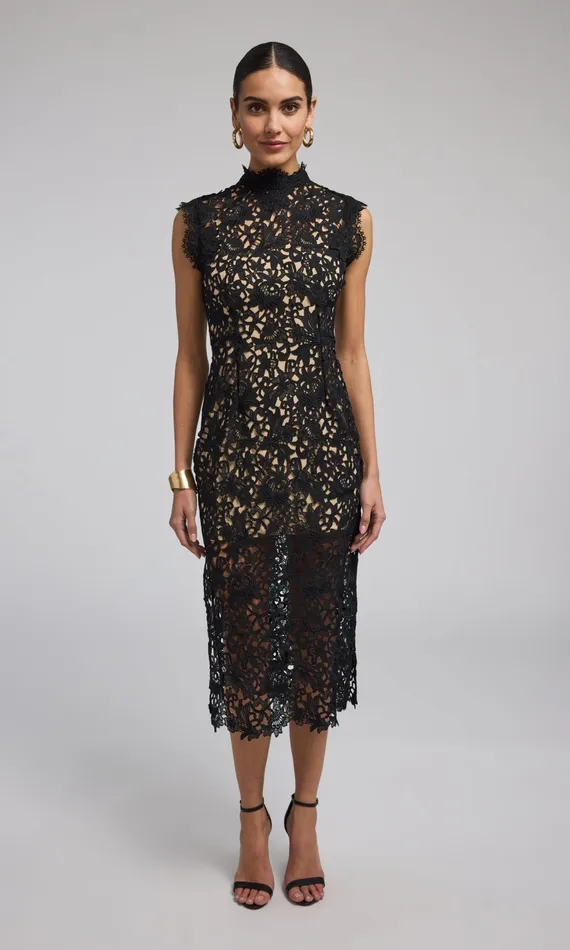 Women Generation Love Clothing Dresses Bronte Guipure Dress Black Beige