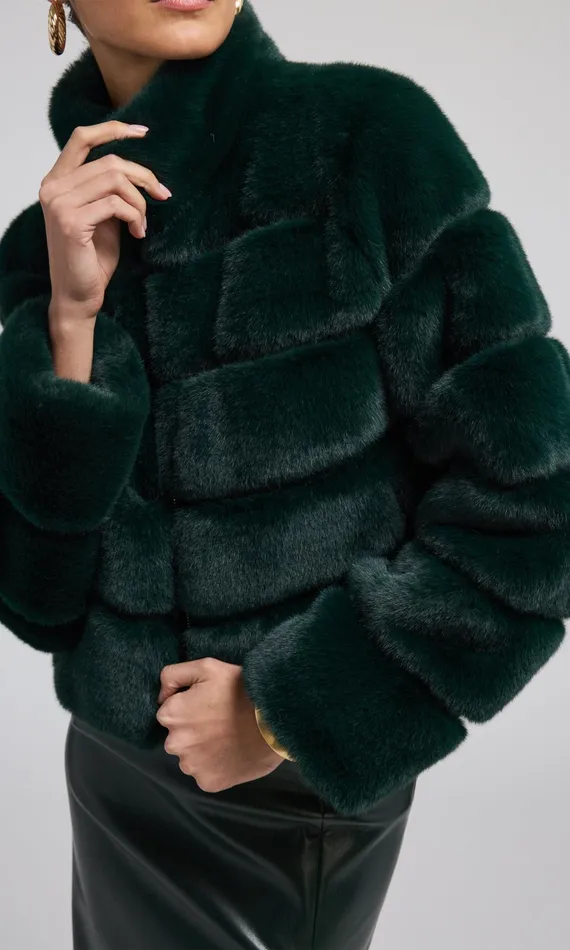 Women Generation Love Clothing Outerwear Tala Faux Fur Bomber Forest
