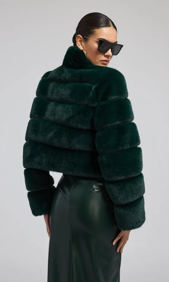 Women Generation Love Clothing Outerwear Tala Faux Fur Bomber Forest