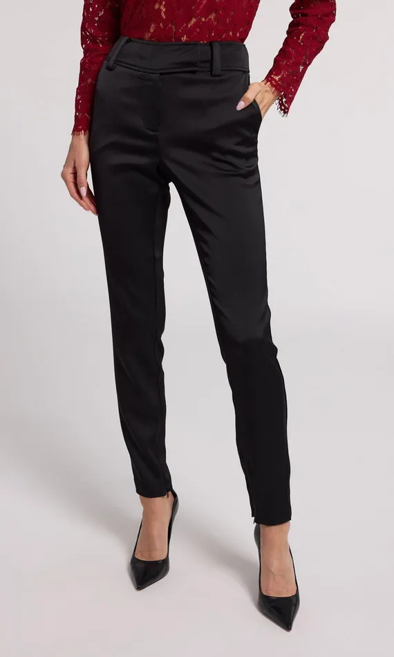 Women Generation Love Clothing Pants Alexandra Satin Pants Black