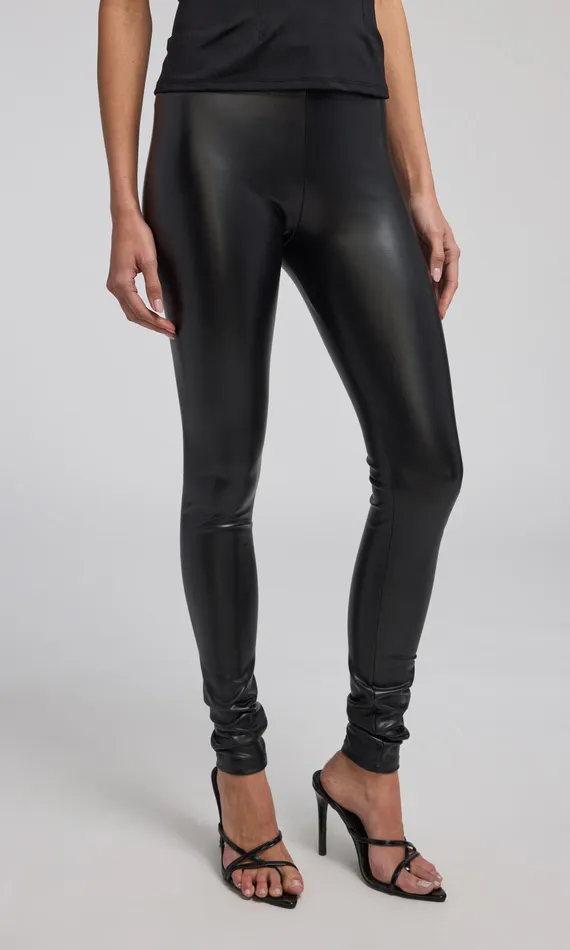 Women Generation Love Clothing Pants Jeffi Vegan Leather Legging Black