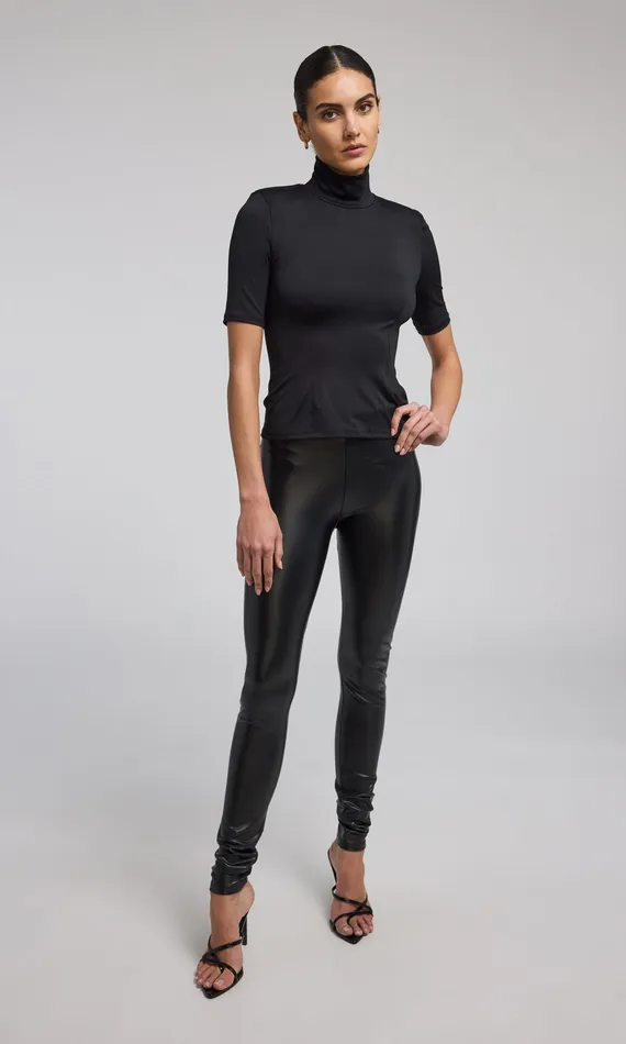 Women Generation Love Clothing Pants Jeffi Vegan Leather Legging Black