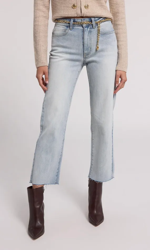 Women Generation Love Clothing Pants Jordy Chain Belted Jeans Ice Blue
