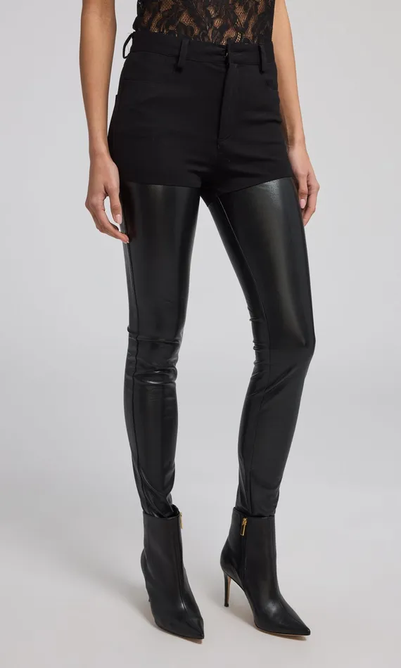 Women Generation Love Clothing Pants Petra Vegan Leather Combo Ponte Pant Black