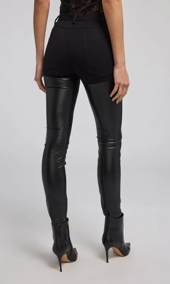 Women Generation Love Clothing Pants Petra Vegan Leather Combo Ponte Pant Black