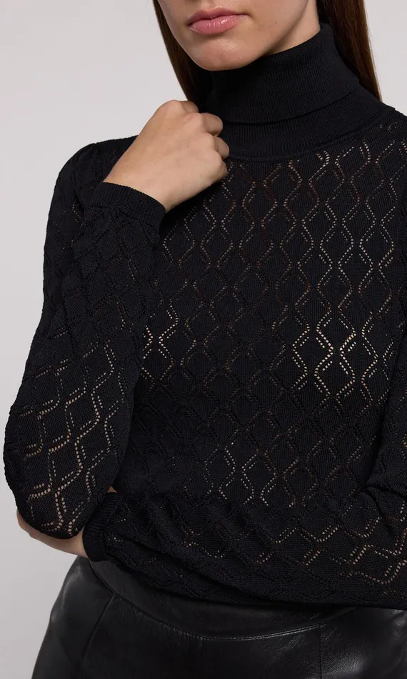 Women Generation Love Clothing Sweaters and Sweatshirts Natasha Pointelle Sweater Black