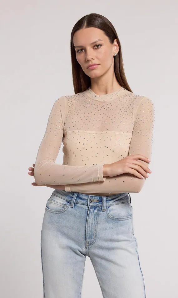 Women Generation Love Clothing Tops Brody Crystal Bodysuit Bareclear